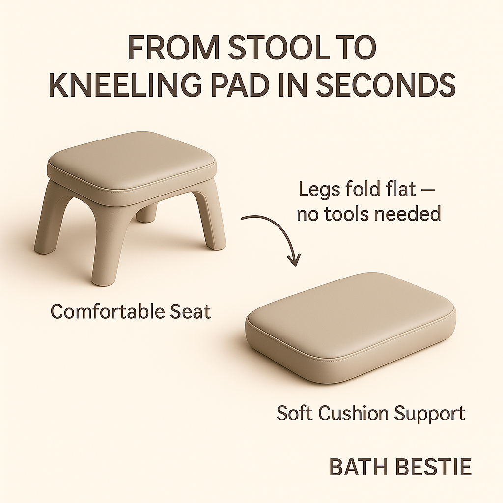 Bath Bestie (Pre-Order) – 2-in-1 Bath Stool & Kneeling Pad